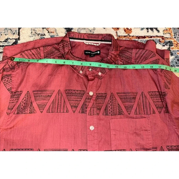 Ocean Current Shirt Adult Size L Red Button Up Long Sleeve - Picture 7 of 9